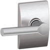 image:imageSchlage F10 BRW 622 GRW Broadway Door Lever with Greenwich Trim Hall amp Closet Passage Lock Matte BlackSatin Chrome