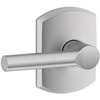 image:imageSchlage F10 BRW 622 GRW Broadway Door Lever with Greenwich Trim Hall amp Closet Passage Lock Matte BlackSatin Chrome