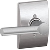 image:imageSchlage F10 BRW 622 GRW Broadway Door Lever with Greenwich Trim Hall amp Closet Passage Lock Matte BlackSatin Chrome