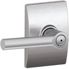 image:imageSchlage F10 BRW 622 GRW Broadway Door Lever with Greenwich Trim Hall amp Closet Passage Lock Matte BlackSatin Chrome