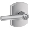 image:imageSchlage F10 BRW 622 GRW Broadway Door Lever with Greenwich Trim Hall amp Closet Passage Lock Matte BlackSatin Chrome