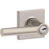 image:imageSchlage F10 BRW 622 GRW Broadway Door Lever with Greenwich Trim Hall amp Closet Passage Lock Matte BlackSatin Nickel