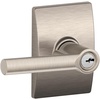 image:imageSchlage F10 BRW 622 GRW Broadway Door Lever with Greenwich Trim Hall amp Closet Passage Lock Matte BlackSatin Nickel