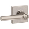image:imageSchlage F10 BRW 622 GRW Broadway Door Lever with Greenwich Trim Hall amp Closet Passage Lock Matte BlackSatin Nickel
