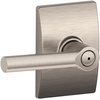 image:imageSchlage F10 BRW 622 GRW Broadway Door Lever with Greenwich Trim Hall amp Closet Passage Lock Matte BlackSatin Nickel