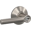 image:imageSchlage F10 BRW 622 GRW Broadway Door Lever with Greenwich Trim Hall amp Closet Passage Lock Matte BlackSatin Nickel