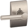 image:imageSchlage F10 BRW 622 GRW Broadway Door Lever with Greenwich Trim Hall amp Closet Passage Lock Matte BlackSatin Nickel