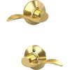 image:imageSchlage F10 V ACC 605 Accent Door Lever Hall amp Closet Passage Lock Bright BrassBright Brass