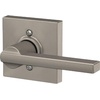 image:imageSchlage F10LAT619COL Latitude with Collins Passage with Adjustable Latch and Round Corner Full Lip Strike Satin Nickel Finish