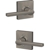 image:imageSchlage F10LAT619COL Latitude with Collins Passage with Adjustable Latch and Round Corner Full Lip Strike Satin Nickel Finish