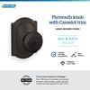 image:imageSchlage F170 PLY 622 Plymouth Door Knob One Sided NonTurning Dummy Door Handle Matte BlackAged Bronze