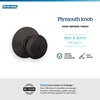 image:imageSchlage F170 PLY 622 Plymouth Door Knob One Sided NonTurning Dummy Door Handle Matte BlackAged Bronze