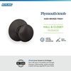 image:imageSchlage F170 PLY 622 Plymouth Door Knob One Sided NonTurning Dummy Door Handle Matte BlackAged Bronze