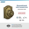 image:imageSchlage F170 PLY 622 Plymouth Door Knob One Sided NonTurning Dummy Door Handle Matte BlackAntique Brass