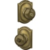 image:imageSchlage F170 PLY 622 Plymouth Door Knob One Sided NonTurning Dummy Door Handle Matte BlackAntique Brass