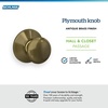 image:imageSchlage F170 PLY 622 Plymouth Door Knob One Sided NonTurning Dummy Door Handle Matte BlackAntique Brass