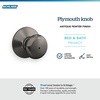 image:imageSchlage F170 PLY 622 Plymouth Door Knob One Sided NonTurning Dummy Door Handle Matte BlackAntique Pewter