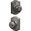 image:imageSchlage F170 PLY 622 Plymouth Door Knob One Sided NonTurning Dummy Door Handle Matte BlackAntique Pewter