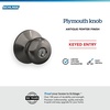 image:imageSchlage F170 PLY 622 Plymouth Door Knob One Sided NonTurning Dummy Door Handle Matte BlackAntique Pewter