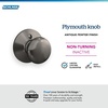 image:imageSchlage F170 PLY 622 Plymouth Door Knob One Sided NonTurning Dummy Door Handle Matte BlackAntique Pewter
