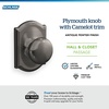 image:imageSchlage F170 PLY 622 Plymouth Door Knob One Sided NonTurning Dummy Door Handle Matte BlackAntique Pewter