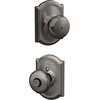 image:imageSchlage F170 PLY 622 Plymouth Door Knob One Sided NonTurning Dummy Door Handle Matte BlackAntique Pewter