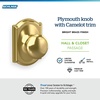 image:imageSchlage F170 PLY 622 Plymouth Door Knob One Sided NonTurning Dummy Door Handle Matte BlackBright Brass