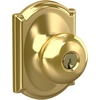 image:imageSchlage F170 PLY 622 Plymouth Door Knob One Sided NonTurning Dummy Door Handle Matte BlackBright Brass