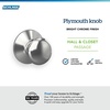 image:imageSchlage F170 PLY 622 Plymouth Door Knob One Sided NonTurning Dummy Door Handle Matte BlackBright Chrome