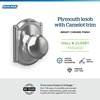 image:imageSchlage F170 PLY 622 Plymouth Door Knob One Sided NonTurning Dummy Door Handle Matte BlackBright Chrome