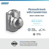 image:imageSchlage F170 PLY 622 Plymouth Door Knob One Sided NonTurning Dummy Door Handle Matte BlackBright Chrome