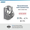 image:imageSchlage F170 PLY 622 Plymouth Door Knob One Sided NonTurning Dummy Door Handle Matte BlackBright Chrome