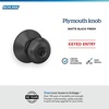 image:imageSchlage F170 PLY 622 Plymouth Door Knob One Sided NonTurning Dummy Door Handle Matte BlackMatte Black