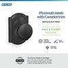 image:imageSchlage F170 PLY 622 Plymouth Door Knob One Sided NonTurning Dummy Door Handle Matte BlackMatte Black