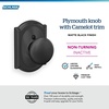 image:imageSchlage F170 PLY 622 Plymouth Door Knob One Sided NonTurning Dummy Door Handle Matte BlackMatte Black