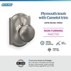 image:imageSchlage F170 PLY 622 Plymouth Door Knob One Sided NonTurning Dummy Door Handle Matte BlackSatin Nickel