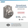 image:imageSchlage F170 PLY 622 Plymouth Door Knob One Sided NonTurning Dummy Door Handle Matte BlackSatin Nickel