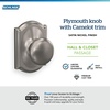 image:imageSchlage F170 PLY 622 Plymouth Door Knob One Sided NonTurning Dummy Door Handle Matte BlackSatin Nickel