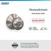 image:imageSchlage F170 PLY 622 Plymouth Door Knob One Sided NonTurning Dummy Door Handle Matte BlackSatin Nickel