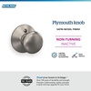 image:imageSchlage F170 PLY 622 Plymouth Door Knob One Sided NonTurning Dummy Door Handle Matte BlackSatin Nickel