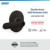image:imageSchlage F40 DAV 622 RMN Davlin Door Lever with Remsen Trim Bed amp Bath Privacy Lock Matte BlackAged Bronze