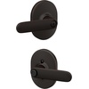 image:imageSchlage F40 DAV 622 RMN Davlin Door Lever with Remsen Trim Bed amp Bath Privacy Lock Matte BlackAged Bronze