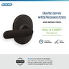 image:imageSchlage F40 DAV 622 RMN Davlin Door Lever with Remsen Trim Bed amp Bath Privacy Lock Matte BlackAged Bronze