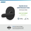 image:imageSchlage F40 DAV 622 RMN Davlin Door Lever with Remsen Trim Bed amp Bath Privacy Lock Matte BlackMatte Black