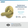 image:imageSchlage F40 DAV 622 RMN Davlin Door Lever with Remsen Trim Bed amp Bath Privacy Lock Matte BlackSatin Brass