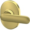 image:imageSchlage F40 DAV 622 RMN Davlin Door Lever with Remsen Trim Bed amp Bath Privacy Lock Matte BlackSatin Brass