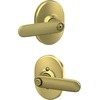 image:imageSchlage F40 DAV 622 RMN Davlin Door Lever with Remsen Trim Bed amp Bath Privacy Lock Matte BlackSatin Brass
