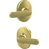 image:imageSchlage F40 DAV 622 RMN Davlin Door Lever with Remsen Trim Bed amp Bath Privacy Lock Matte BlackSatin Brass