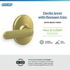 image:imageSchlage F40 DAV 622 RMN Davlin Door Lever with Remsen Trim Bed amp Bath Privacy Lock Matte BlackSatin Brass
