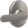 image:imageSchlage F40 DAV 622 RMN Davlin Door Lever with Remsen Trim Bed amp Bath Privacy Lock Matte BlackSatin Nickel